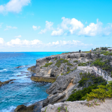 Cliff on the coast of Cancun, Mexico