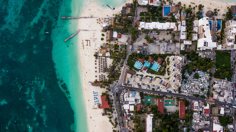 Playa norte de Isla Mujeres - Vista aérea