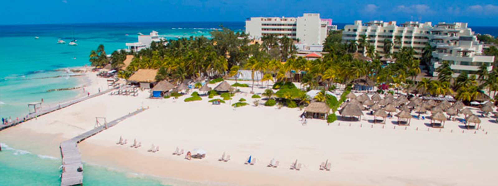 Playa Norte on Isla Mujeres from a drone view