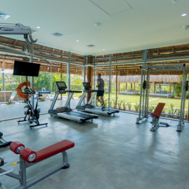 General view of our gym in Isla Mujeres