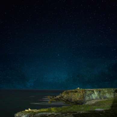 Starry night over the Caribbean Sea