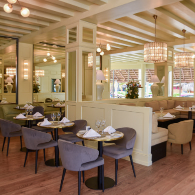 Interior of Sabor Restaurant, with Art Deco decoration