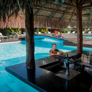 Wet Bar at the main pool of our hotel in Isla Mujeres