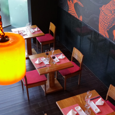 Detalle del interior del Restaurante asiático Satay