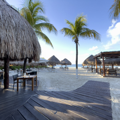 Views of the Caribbean Sea from Playa Norte Beach Club