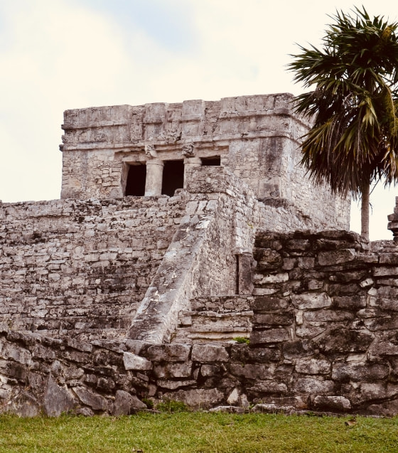 Pyramid of the Mayan ruins in Isla Mujeres