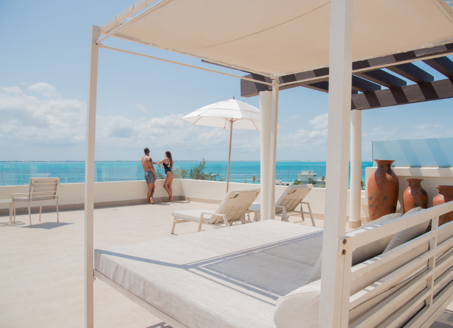 Terrace of the WOW Privilege room, with beautiful ocean views