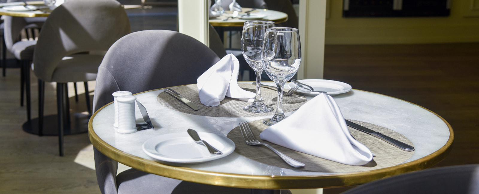 Table on the terrace in the dining room of Sabor restaurant