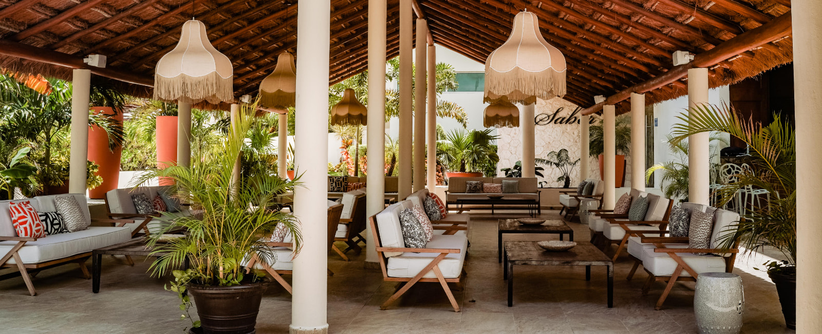 The terrace in the dining room of the Sabor restaurant